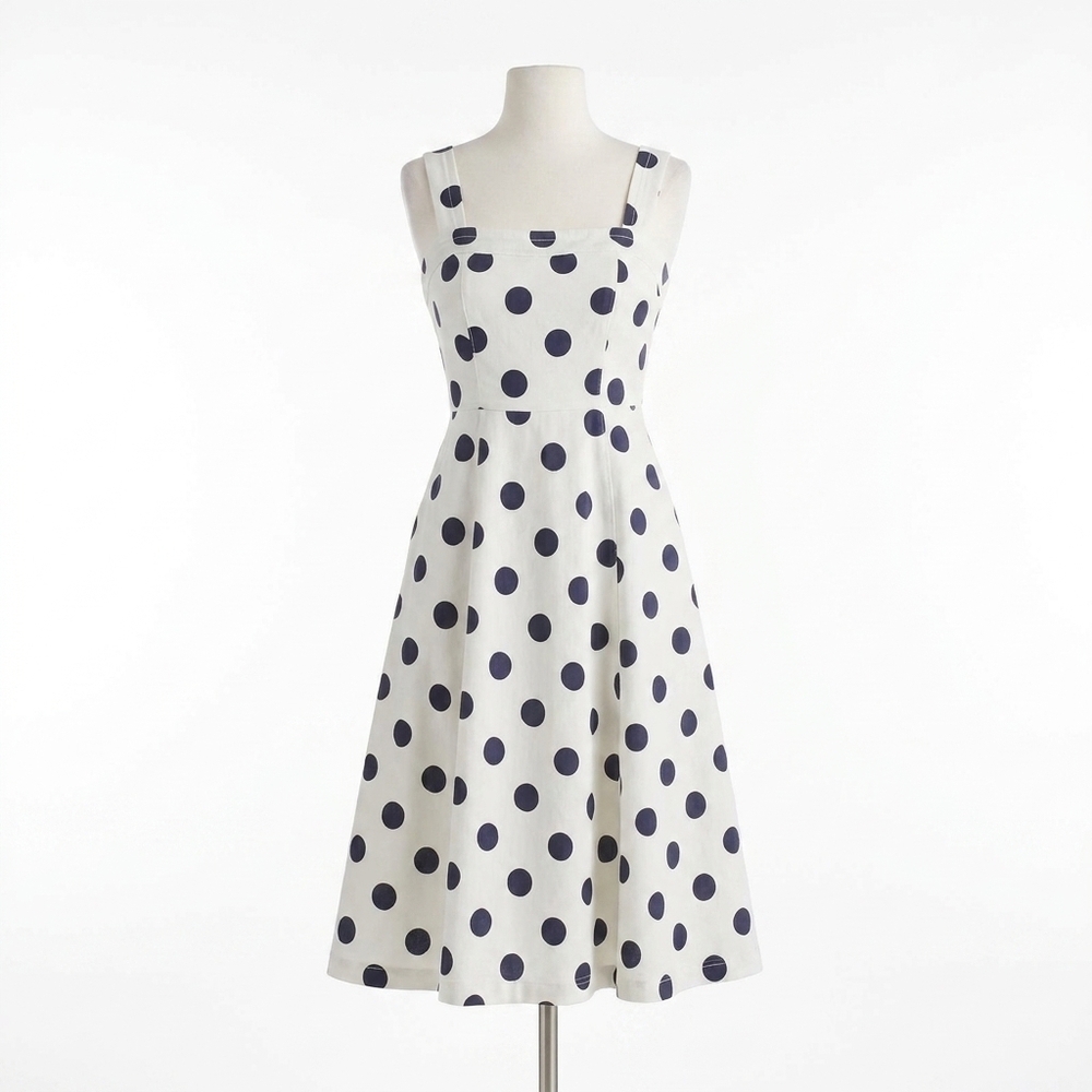 NEW STEVE MADDEN dolly polka dot dress midi dress in white